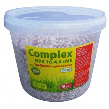 Комплексное минеральное удобрение для газона Complex (Комплекс), 9кг, NPK 16.4.8+ME, Лето