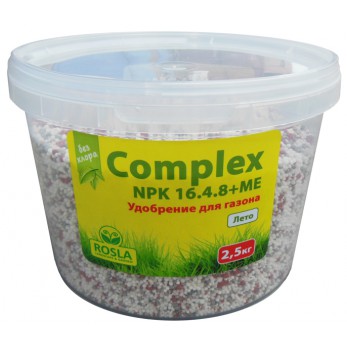 Комплексное минеральное удобрение для газона Complex (Комплекс), 2.5кг, NPK 16.4.8+ME, Лето Комплексное минеральное удобрение для газона Complex (Комплекс), 2.5кг, NPK 16.4.8+ME, Лето