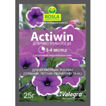 Комплексное минеральное удобрение Actiwin (Активин), 25г, для балконых растений, NPK 12.5.20+ME Комплексное минеральное удобрение Actiwin (Активин), 25г, для балконых растений, NPK 12.5.20+ME