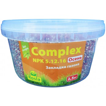 Бесхлорное комплексное удобрение для газона Осень Complex NPK 5.12.16+МЕ, 2.5кг Бесхлорное комплексное удобрение для газона Осень Complex NPK 5.12.16+МЕ, 2.5кг